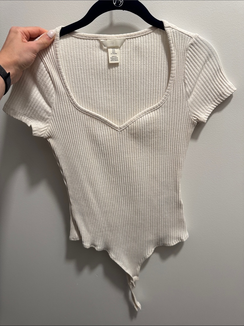 Ribbed Sweetheart Neck Short Sleeve Top